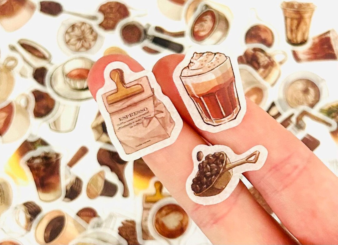 Mini Coffee Stickers - Coffee Addict Stickers - Mini Java Stickers for ...