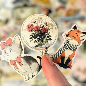 Pegatinas vintage caprichosas - Pegatinas de cómic variadas - Bullet Journal - Álbum de recortes - Resistente al agua