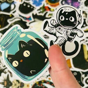 Silly Cat Stickers - Playful Cartoon Cat Decals For Laptops, Water Bottles, Skateboards, Scrapbooks, Journals and Arts and Crafts