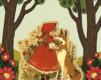 Retro Fairytale Stickers: Storybook Decals for Scrapbooks and Crafting