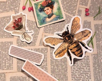 Vintage Sticker Grab Bag: Assorted Decals in Packs 20-100pieace