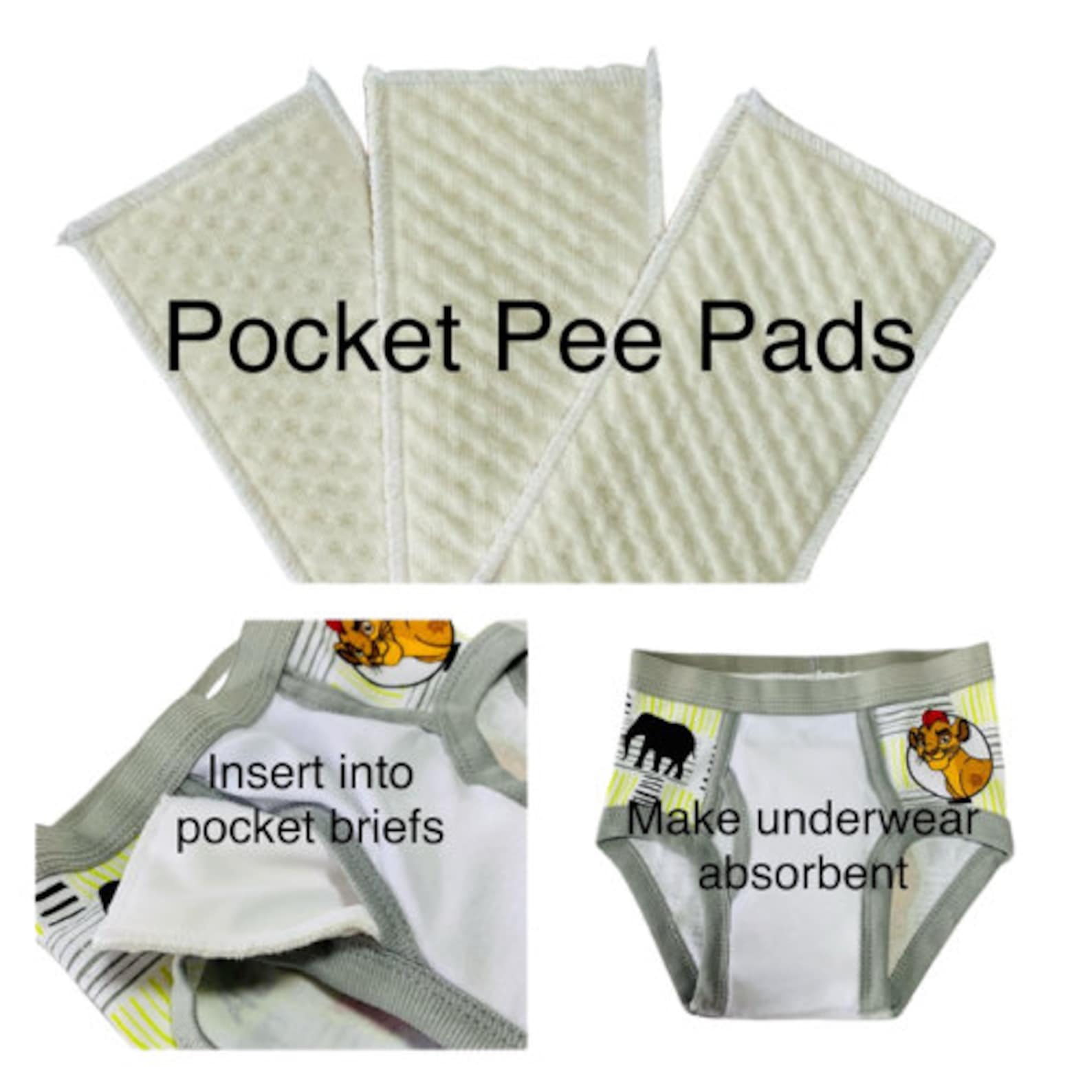 Pocket Pee Pad Potty Training Pants Mini Insert Boy Briefs Soaker Pad 3