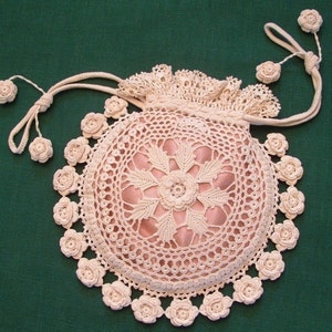 Rings and Roses Irish Crochet Purse Pattern PDF Download