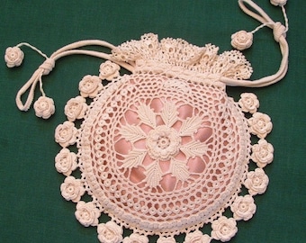 Rings and Roses Irish Crochet Purse Pattern PDF Download