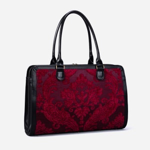 Borsa da viaggio artigianale - Borsa da lavoro da donna - Borsa da lavoro vintage per laptop - Borsa multiscomparto per laptop, cartelle e cancelleria - Queen Wine