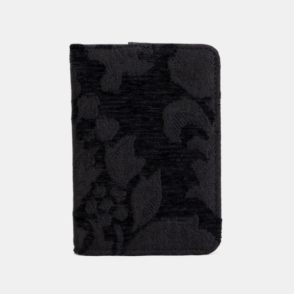 Personalized Carpet Passport Cover-Vintage Passport Case -Tapestry Passport Organizer-Travel Passport Holder-Victorian Blossom Black/Black