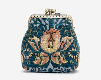 Handsewn Carpet Coin Purse-vintage Double Kiss Lock Wallet-ball