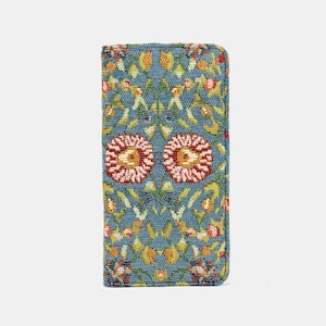 Personalized Carpet Checkbook Cover-Vintage Checkbook Case -Tapestry Checkbook Organizer-Travel Checkbook Protection-Oriental Blue