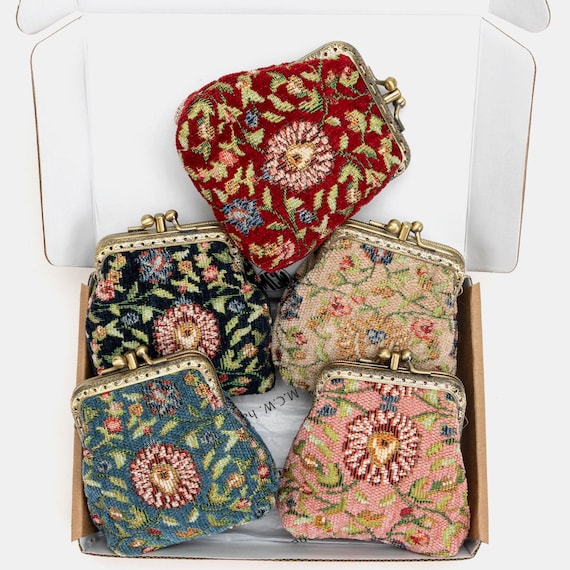 Handsewn Carpet Coin Purse-vintage Double Kiss Lock Wallet-ball