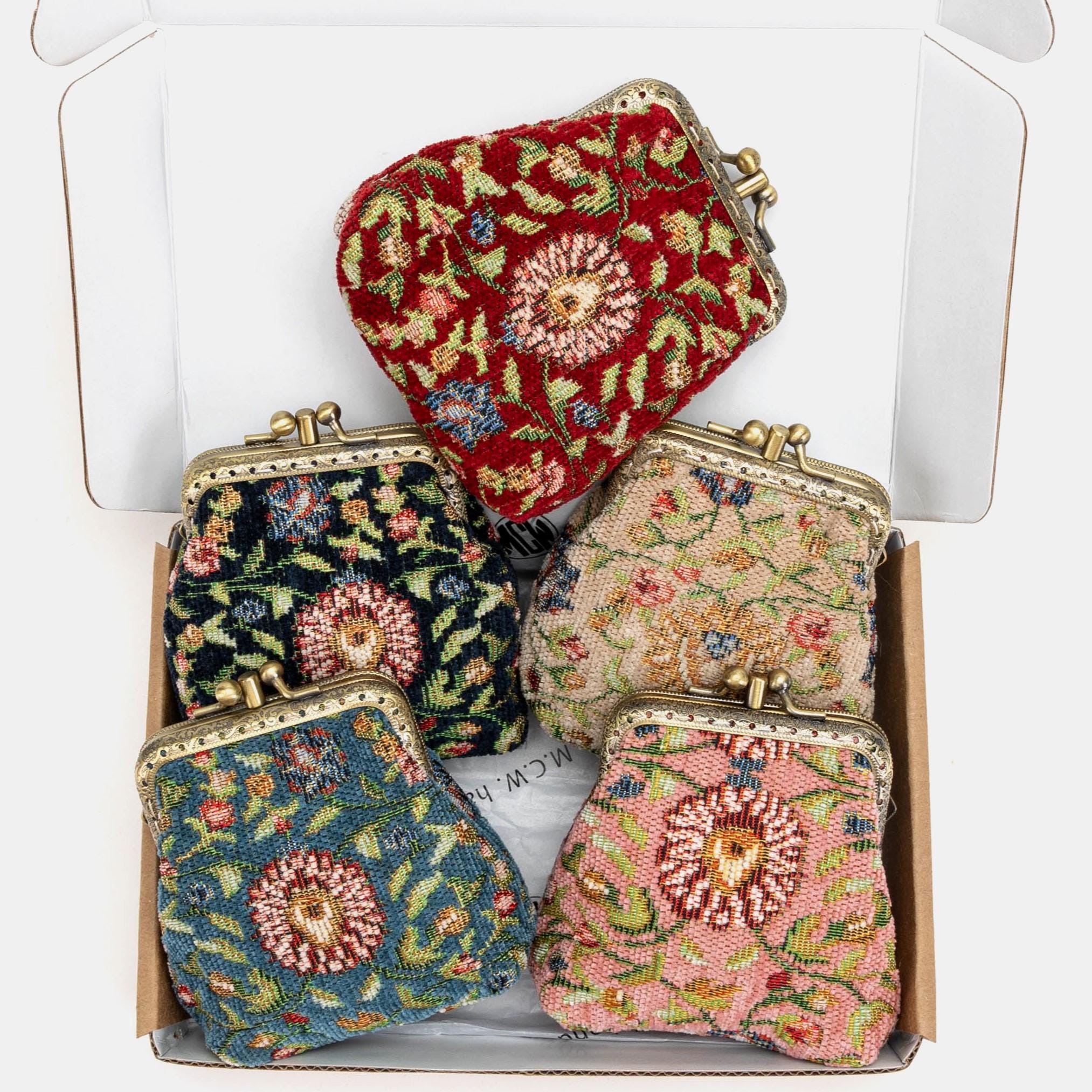 R&D.M.Co- COIN PURSE *完売品 Handsewn Carpet Coin Purse-vintage Double Kiss Lock Wallet-ball