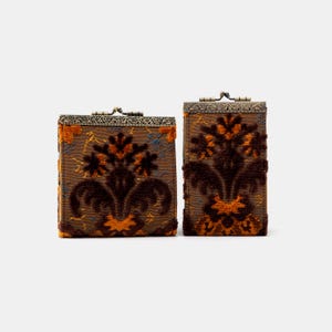 Cartera con 11 y 17 ranuras para tarjetas, cartera con diseño de alfombra cosida a mano, bolsa de identificación vintage con cierre de beso, tarjetero con cierre, regalo para ella, lista para regalar, Revival Sienna