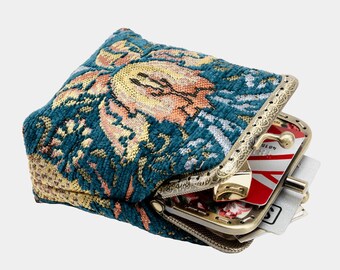 Handsewn Carpet Coin Purse-vintage Double Kiss Lock Wallet-ball