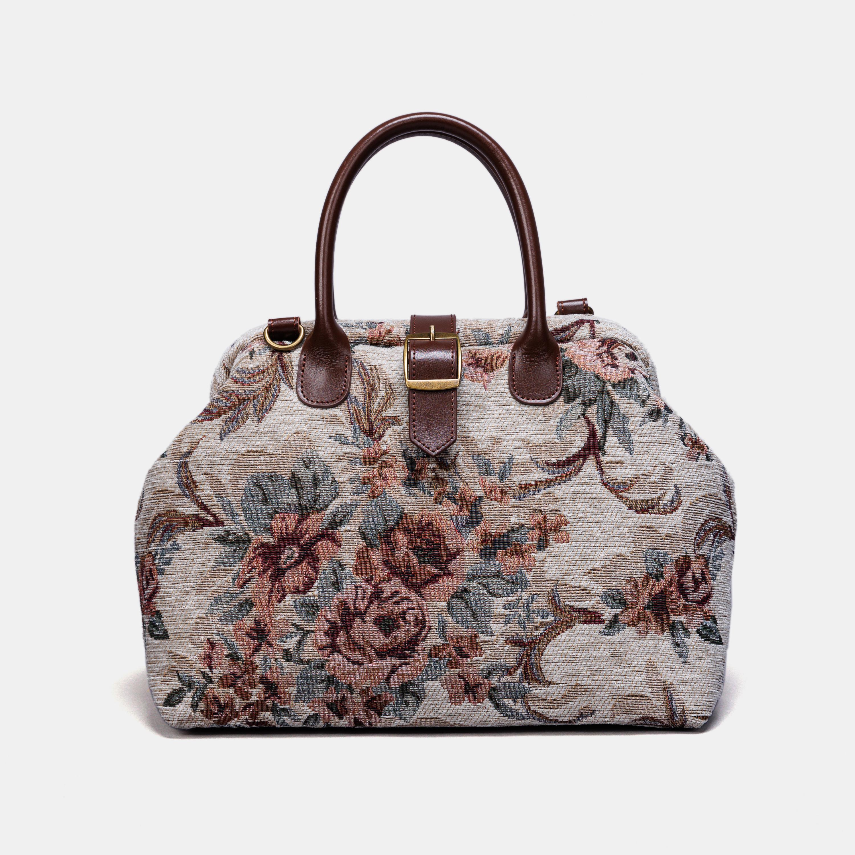 Handsewn Carpet Purse-Mary Poppins Carpet Bag-Everyday Carry Shoulder Bag-Victorian Retro Rose
