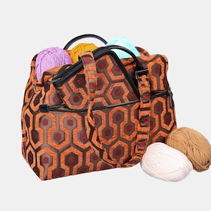 Bolsa para proyecto de alfombra - Bolsa para tejer y hacer crochet - Bolsa para alfombra de Mary Poppins - Bolsa para trabajar - "El resplandor" Hotel Overlook