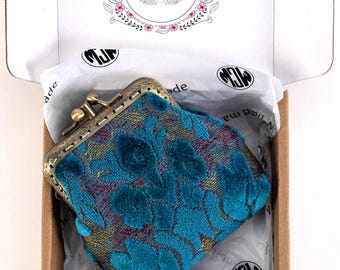Handsewn Carpet Coin Purse-vintage Double Kiss Lock Wallet-ball