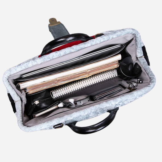 Handsewn Carpet Work Bag-laptop Brief Case-vintage Work Tote