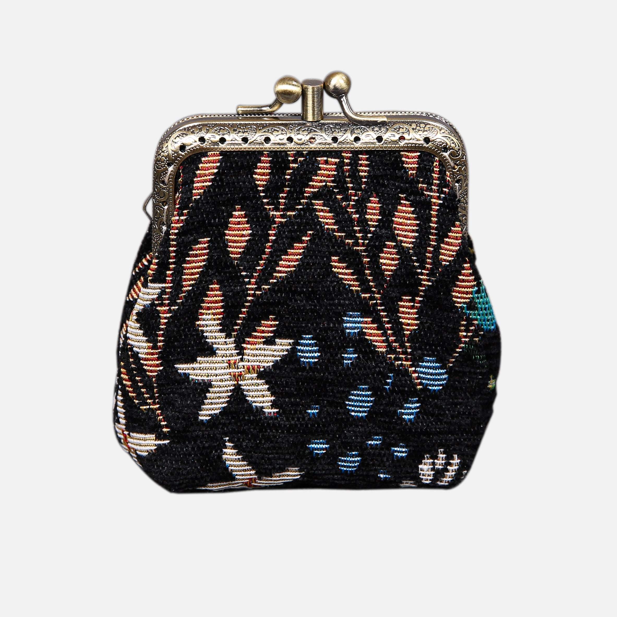 Handsewn Carpet Coin Purse-vintage Double Kiss Lock Wallet-ball