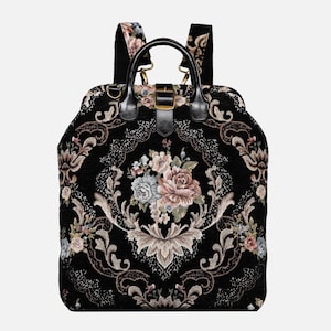 【EEUN】Carpen Bag Carpet Purse Pattern Floral Wine Carpetbag of America