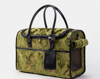 RODO B087840127CUOIO 関税送料込 Monogrammed Navy Canvas Pet Carrier, Dog Carrier, Cat