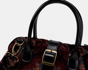 Borsa in moquette cucita a mano Borsa in moquette Mary Poppins