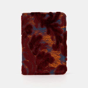 Housse de passeport personnalisée en velours coupé-étui à passeport vintage-organisateur de passeport tapisserie-porte-passeport de voyage-burnout velours vin