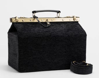 Antique Gladstone Bag in Mock Crocodile Leather - Etsy