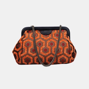 Bolso de mano con forma de alfombra cosido a mano, bolso de noche vintage, bolso con marco, bolso con cadena, The Shining Overlook Hotel
