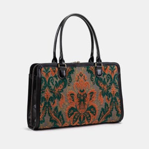 Borsa da viaggio artigianale - Borsa da lavoro da donna - Borsa da lavoro per laptop - Borsa multiscomparto per laptop, cartelle e cancelleria - Revival Jade