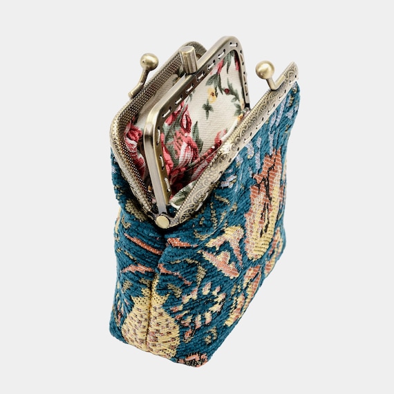 Handsewn Carpet Coin Purse-vintage Double Kiss Lock Wallet-ball