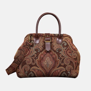Sac à main en moquette cousu main-Sac à bandoulière Mary Poppins-Sac à bandoulière pour tous les jours-Damask D. Brown
