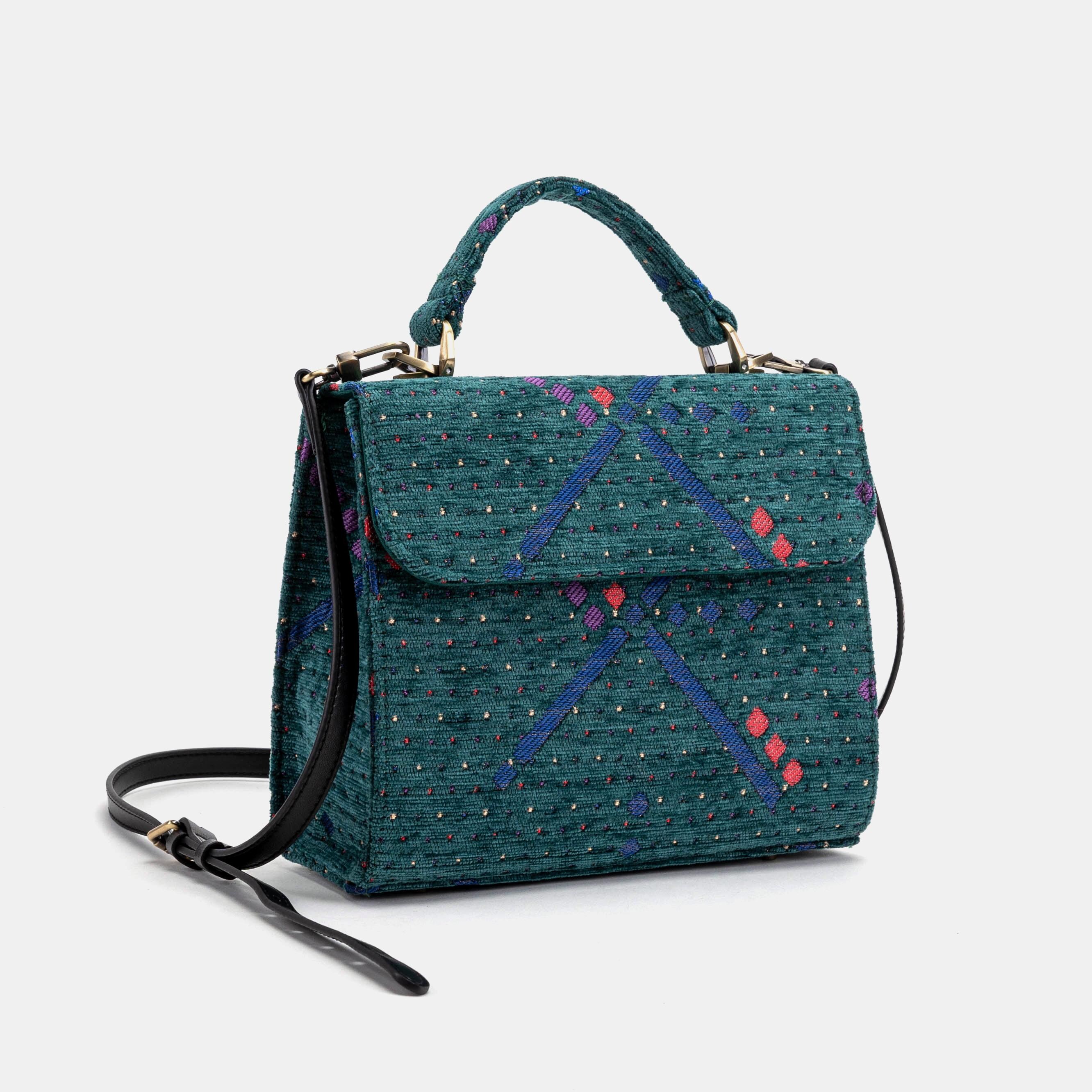 Handcrafted Carpetbag-Top Handle Bag-Satchel with Front Flap-Shoulder Bag-PDX Portland Airport