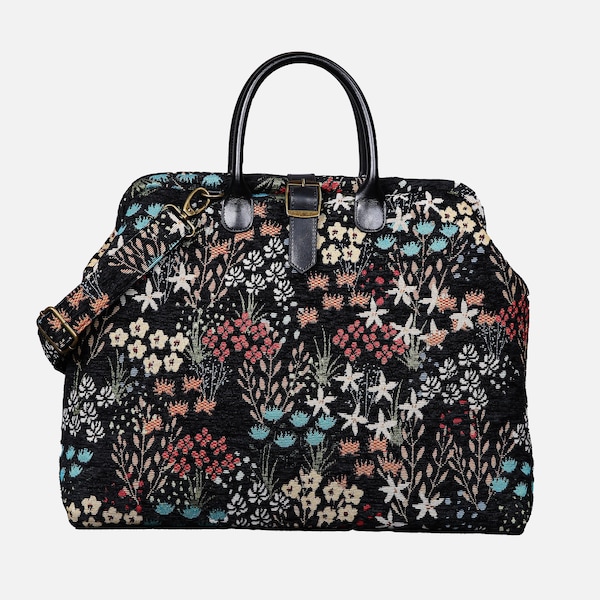 Handcrafted Mary Poppins Bag-Carpet Weekender-Carpet Travel Bag-Duffel Bag-Night Garden