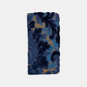 Personalized Cut Velvet Checkbook Cover-Vintage Checkbook Case-Tapestry Checkbook Organizer-Travel Checkbook Holder-Burnout Velvet Navy