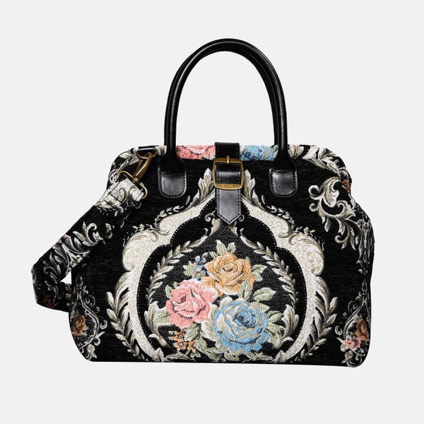 Handsewn Carpet Purse-Mary Poppins Carpet Bag-Everyday Carry Shoulder Bag- Eternal Elegance