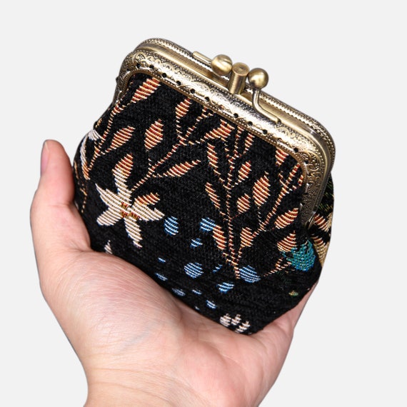 Handsewn Carpet Coin Purse-vintage Double Kiss Lock Wallet-ball