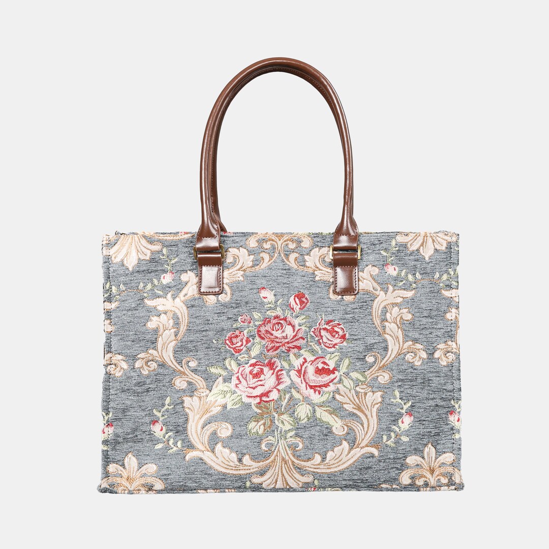 Fortune Tote Bag Double Partition with Laptop Compartment in Rug Jacquard Fabric – Women’s Handbag