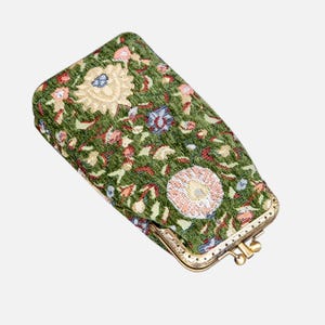 Handsewn Carpet Eyeglasses Case-Vintage Double Kiss Lock Sunglasses Bag-Vintage Sunglasses Pouch-Travel Sunglasses Bag-Oriental Pattern