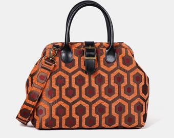 Handsewn Carpet Purse-Mary Poppins Carpet Bag-Everyday Carry Shoulder Bag-The Shining Overlook Hotel