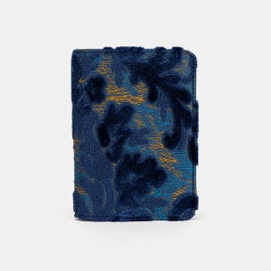 Personalized Cut Velvet Passport Cover-Vintage Passport Case -Tapestry Passport Organizer-Travel Passport Holder-Burnout Velvet Navy