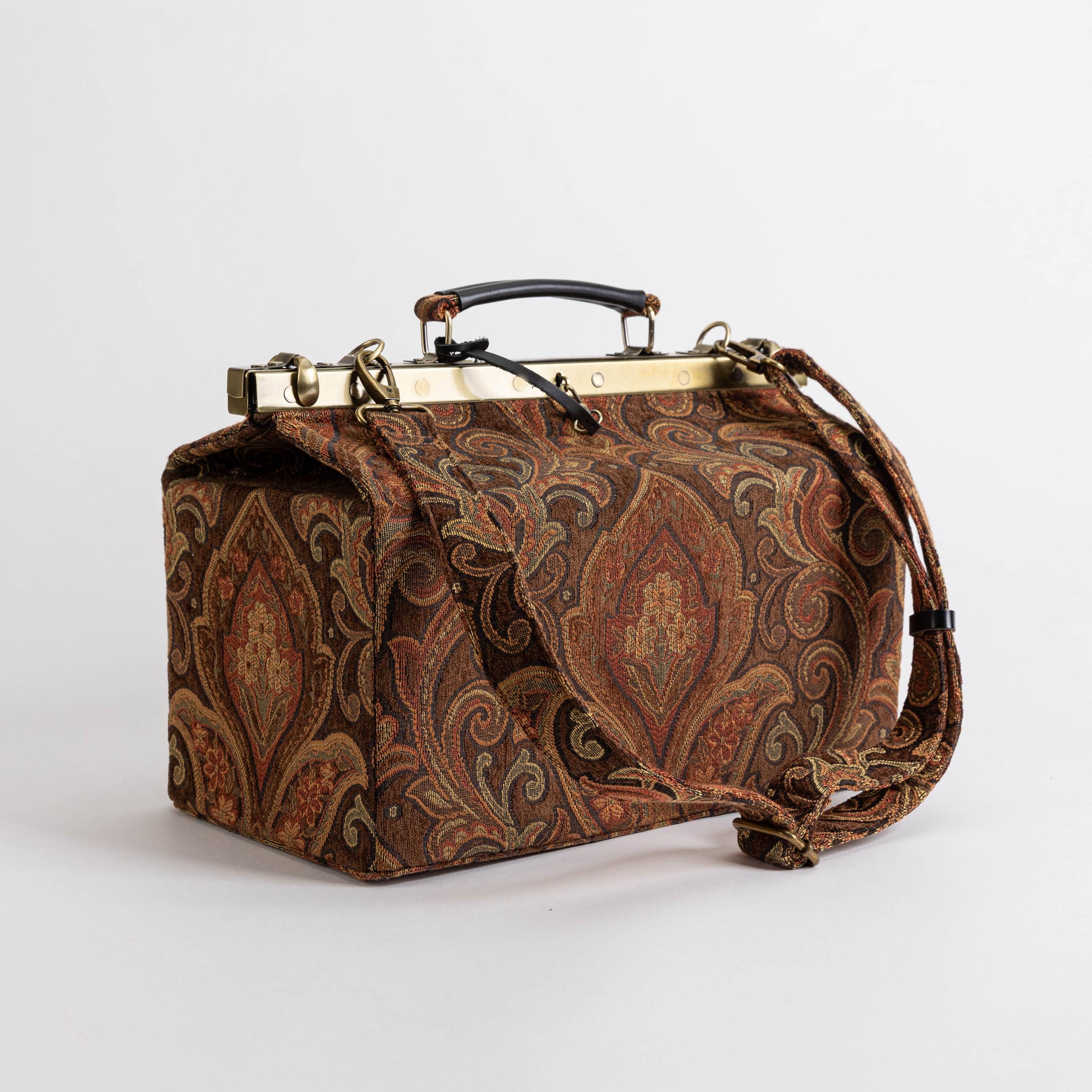Gladstone Bag-carpet Doctor Bag-victorian Weekender Bag-shoulder
