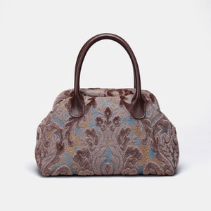 Cartable en tapis-Sac mary Poppins en forme de tapis-Sac à bandoulière à porter au quotidien-Velours Burnout Camel