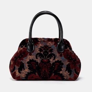 Cartable en moquette - Sac en moquette Mary Poppins - Sac à bandoulière à porter au quotidien - Sephia revival Velvet