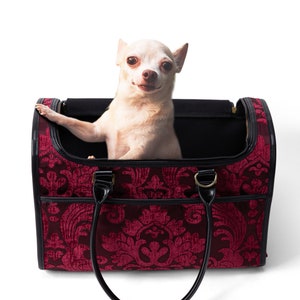 Personalized Travel Dog Carrier-Pet Bag -Carry On dog Bag-Travel Cat Carrier- Queen Wine