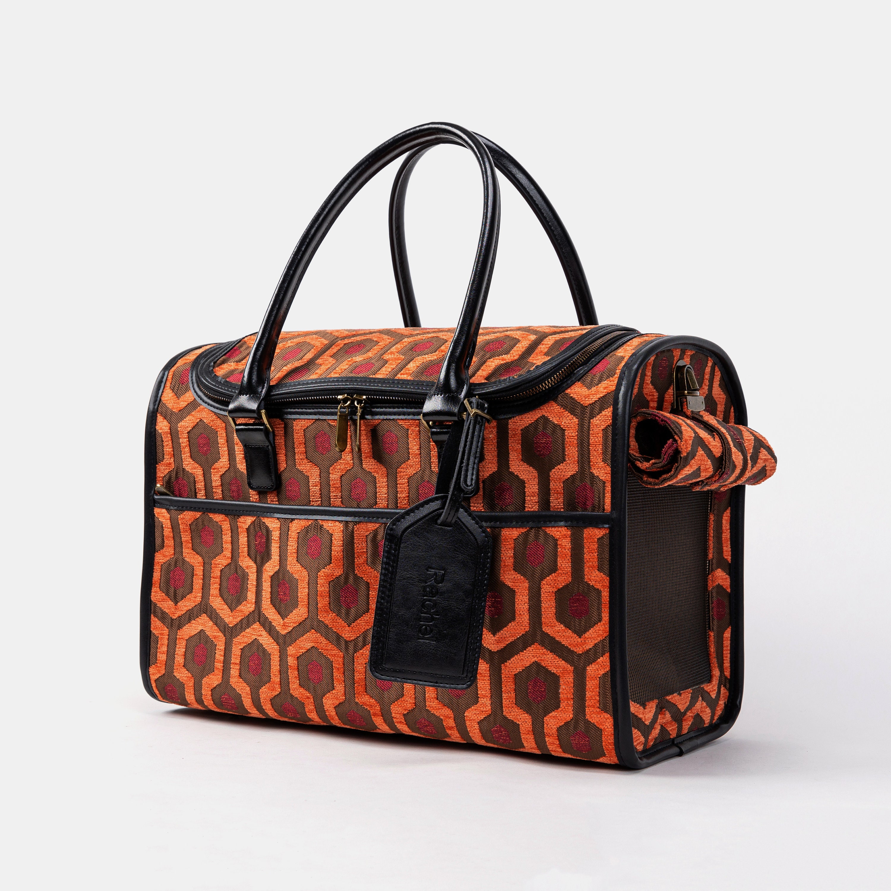 Personalized Travel Dog Carrier-Pet Bag -Carry On dog Bag-Travel Cat Carrier- "The Shining" Overlook Hotel Carpet