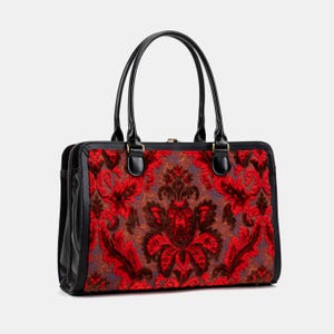 Borsa da viaggio artigianale - Borsa da lavoro da donna - Borsa da lavoro per laptop - Borsa multiscomparto per laptop, cartelle e cancelleria - Revival Scarlet