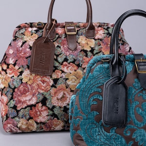 Personalisierter Leder Gepäckanhänger mit geprägtem Teppich Taschenanhänger