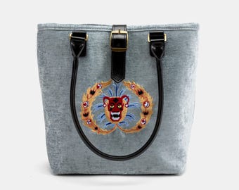 Handsewn Carpet Tote Bag-Everyday Carry Bag-Shoulder Bag- Carpet AHS the Devils Mouth