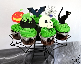 Halloween Cupcake Toppers, Espeluznante decoración de fiestas