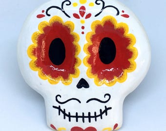 Red, Sugar Skull Decor, Day of the Dead, Halloween Decoration, Skull