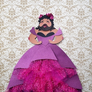 Bearded Lady Cutout Print, Greatest Showman Illustration